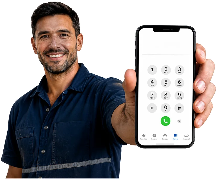 Our plumber taking a booking call for Frenchs Forest