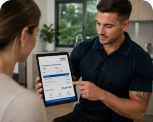 Plumber explaining a service estimate in Frenchs Forest